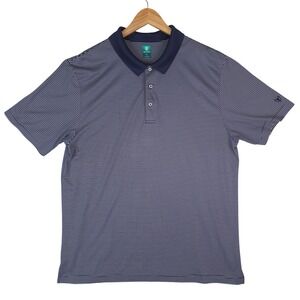 Pro Tour Golf Polo Shirt Men XL Navy Blue White Striped Performance Short Sleeve